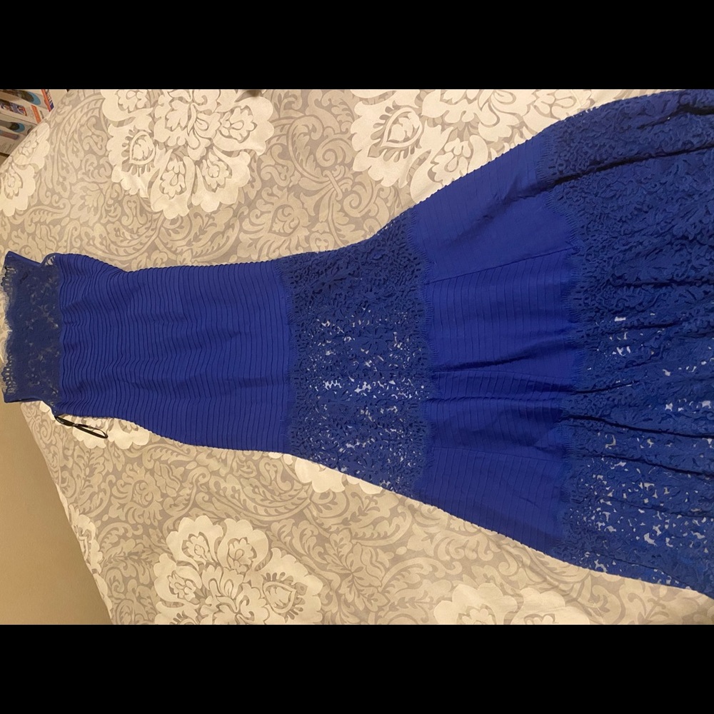 Tadashi Shoji Royal Blue Lace Gown